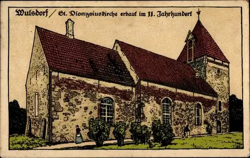 Künstler Ak Wulsdorf Geestemünde Bremerhaven, St. Dionysiuskirche erbaut im 11. Jhd., Sell