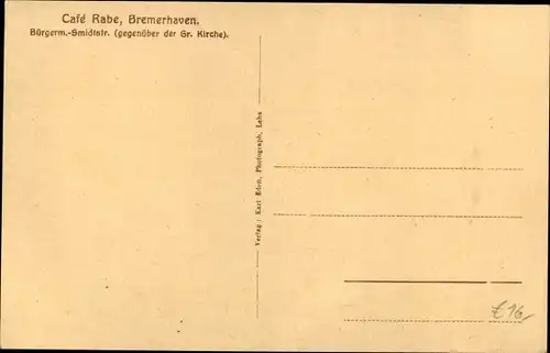 Ak Bremerhaven, Café Rabe, Bürgermeister Smidt Straße