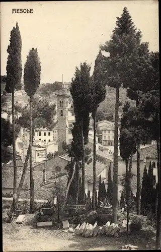 Ak Fiesole Toscana, Blick auf den Ort