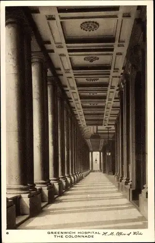 Ak Greenwich London England, Hospital, Colonnade
