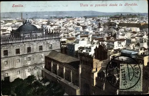 Ak Sevilla Andalusien, Vista al poniente desde la Giralda