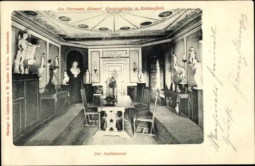 Ak Rechtenfleth an der Weser Hagen im Bremischen, Marschenheim, Antikensaal, Plastiken