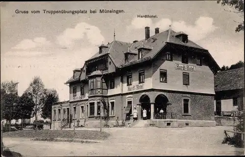 Ak Münsingen in Württemberg, Truppenübungsplatz, Hardt Hotel