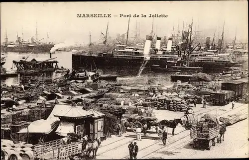 Ak Marseille Bouches du Rhône, Port de la Joliette