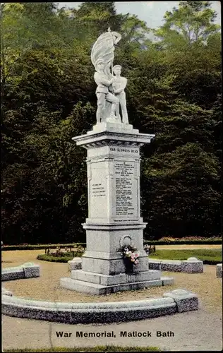 Ak Matlock Bath Derbyshire England, War Memorial
