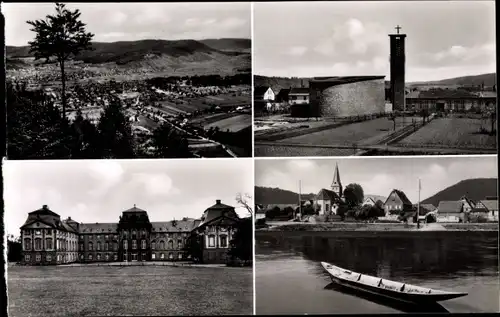 Ak Kleinheubach am Main Unterfranken, Gesamtansicht, Talblick, Kirche, Schloss Löwenstein