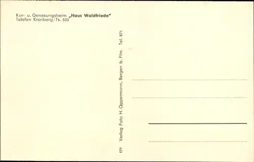 Ak Kronberg Taunus, Genesungsheim Haus Waldfriede, Speisesaal, Sitzecke