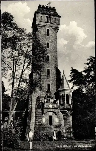 Ak Marburg an der Lahn, Spiegelslust, Aussichtsturm