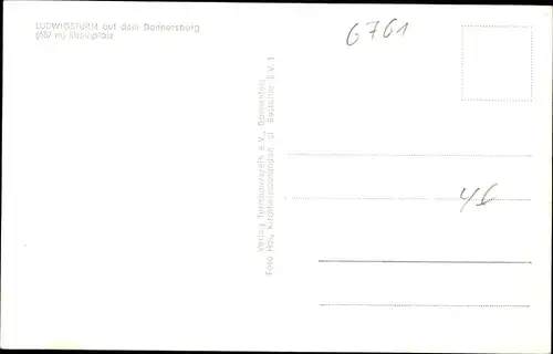 Ak Dannenfels Rheinland Pfalz, Donnersberg, Ludwigsturm, Totalansicht