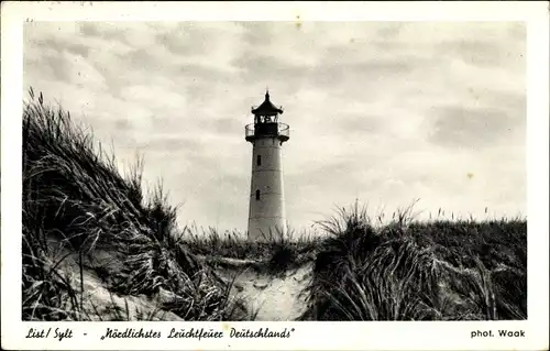 Ak List auf Sylt, Leuchtturm, Nördlichstes Leuchtfeuer Deutschlands