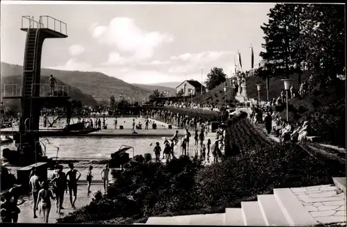 Ak Bad Kissingen Unterfranken Bayern, Terrassenschwimmbad am Ballinghain