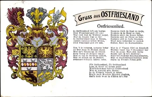 Wappen Ak Ostfriesland, Ostfriesenlied, Wappen