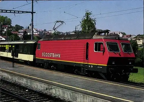 Ak Schweizer Eisenbahn, Südostbahnen, SOB, Re 4/4 IV 446 448 3