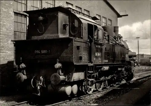 Ak Deutsche Eisenbahn, Bundesbahn, Güterzugtenderlok BR 094, Tender 094 588 1