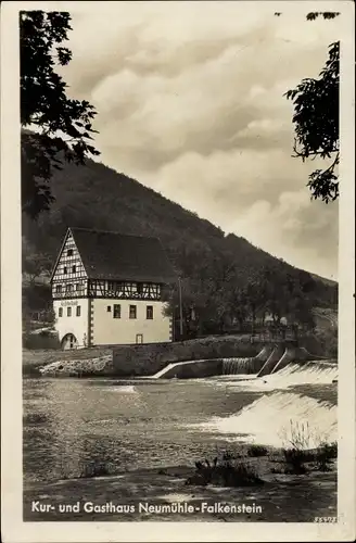 Ak Gutenstein Sigmaringen an der Donau, Kur- und Gasthaus Neumühle Falkenstein, Wehr