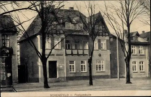 Ak Schenefeld in Holstein, Postgebäude, Lachmund