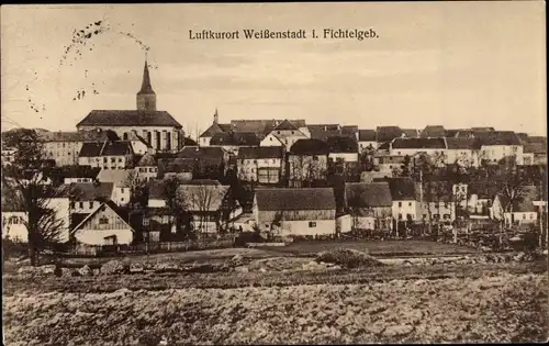 Ak Weißenstadt im Tal der Eger Fichtelgebirge, Teilansicht