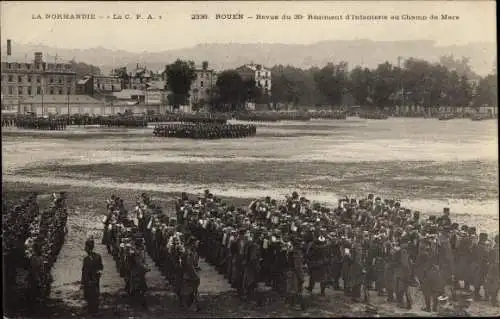 Ak Rouen Seine Maritime, Revue du 39e Regiment d'Infanterie au Champ de Mars