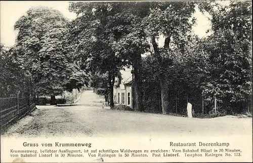 Ak Lintorf Ratingen im Kreis Mettmann, Krummenweg, Restaurant Doerenkamp