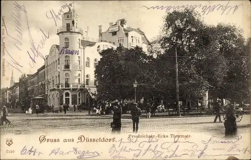 Ak Düsseldorf am Rhein, Friedrichstraße Ecke Thurmstraße