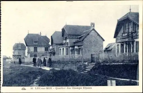 Ak Luc sur Mer Calvados, Quartier des Champs Elysees