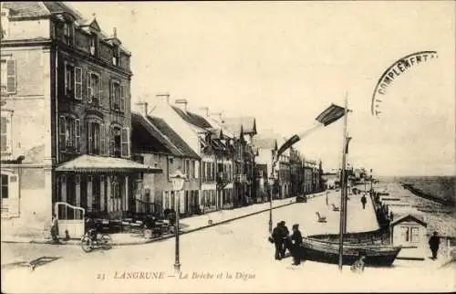 Ak Langrune Calvados, La Breche, La Digue