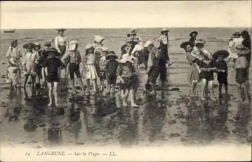 Ak Langrune Calvados, Sur la Plage