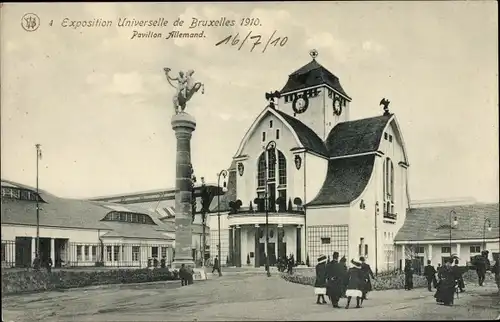 Ak Bruxelles Brüssel, Exposition Universelle 1910, Pavillon Allemand