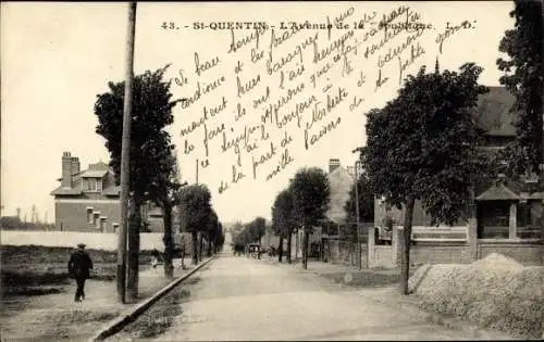 Ak Saint Quentin Aisne, L'Avenue de la Republique