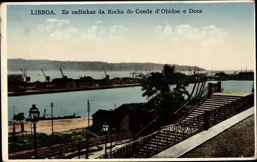 Ak Lisboa Lissabon Portugal, Es cadinhas da Rocha do Conde d'Obidos e Doca