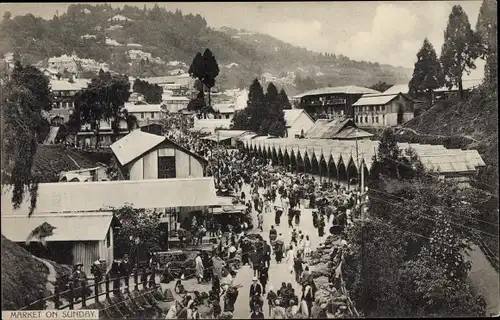 Ak Darjeeling Indien, Market on Sunday