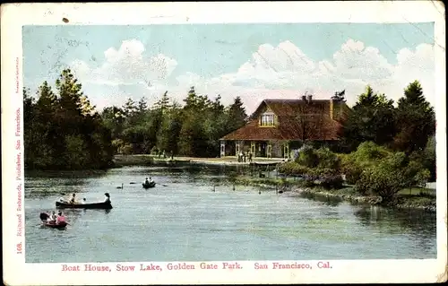 Ak San Francisco Kalifornien USA, Golden Gate Park, Boat House, Stow Lake