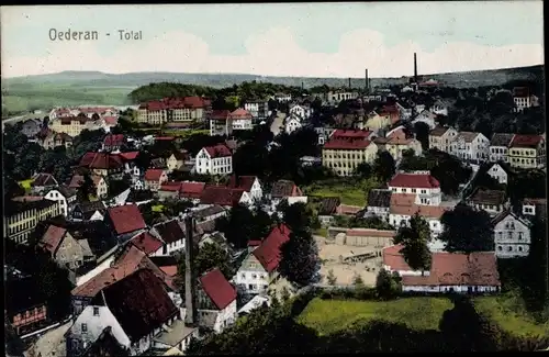 Ak Oederan Sachsen, Totalansicht der Ortschaft