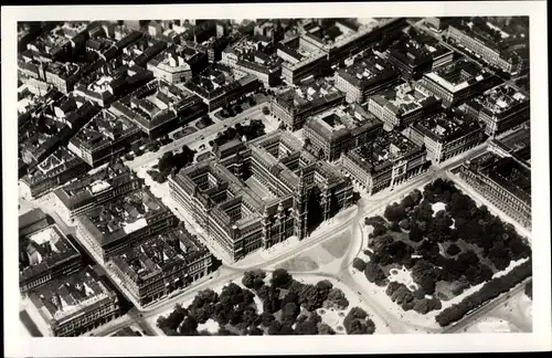Ak Wien 1. Innere Stadt Österreich, Rathaus, Fliegeraufnahme