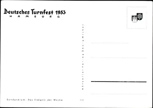 Ak Hamburg Mitte Altstadt, Turneraufmarsch am Rathausmarkt, Turnfest 1953