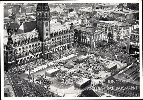 Ak Hamburg Mitte Altstadt, Turnfest 1953, Eröffnungsfeier auf dem Rathausmarkt