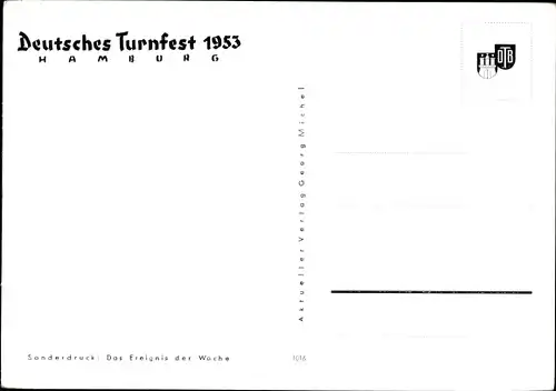 Ak Hamburg Mitte Altstadt, Turnfest 1953, Stadtpark, Festwiese