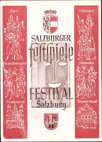 Wappen Ak Salzburg in Österreich, Salzburger Festspiele 1947