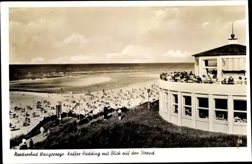 Ak Nordseebad Wangerooge in Ostfriesland, Kaffee Pudding, Strand