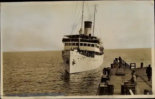 Ak Ostseebad Zinnowitz auf Usedom, Dampfer Rugard, Reederei Braeunlich, Seebäderschiff