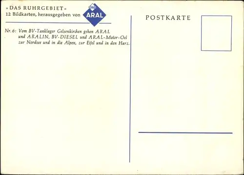 Künstler Ak BV Tanklager Gelsenkirchen, Aral Sammelbild 6