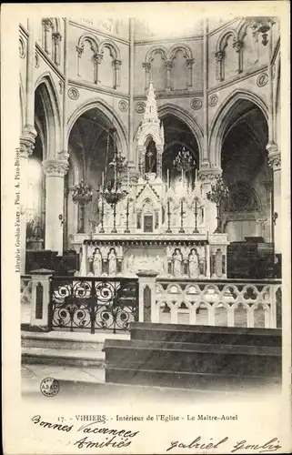 Ak Vihiers Maine et Loire, Interieur de l'Eglise, Le Maitre Autel