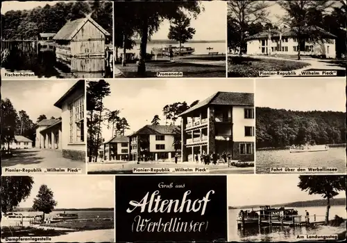 Ak Schorfheide Altenhof Werbellinsee, Fischerhütten, Pionier Republik Wilhelm Pieck, Seepartie