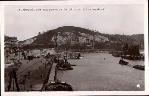 Ak Rouen Seine Maritime, Vue des Quais et de la Cote St. Catherine