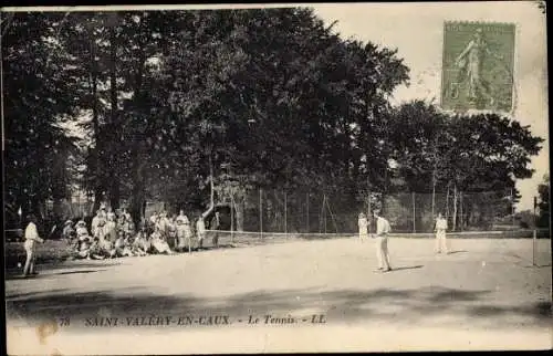 Ak Saint Valery en Caux Seine Maritime, Le Tennis