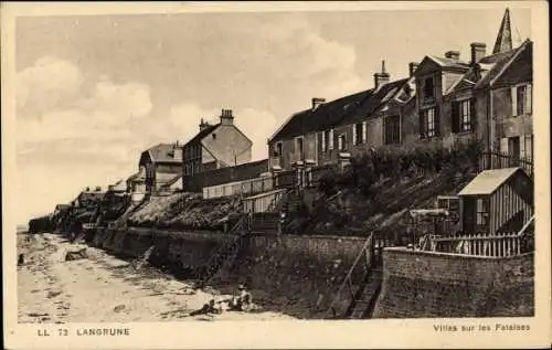 Ak Langrune Calvados, Villas sur les Falaises