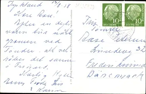 Ak Süderlügum in Nordfriesland, Jugendheim Haidburg, Straßenpartie, See