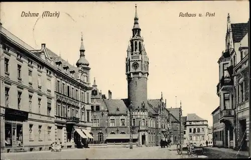 Ak Dahme in der Mark, Rathaus, Post