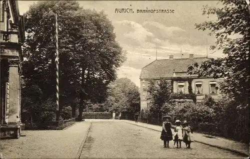 Ak Aurich in Ostfriesland, Bahnhofstraße