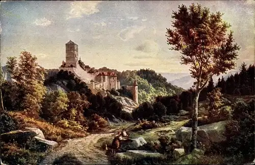 Künstler Ak Ullik, H., Karlštejn Karlstein Mittelböhmen, Burg Karlštejn, Hrad Karlův Týn